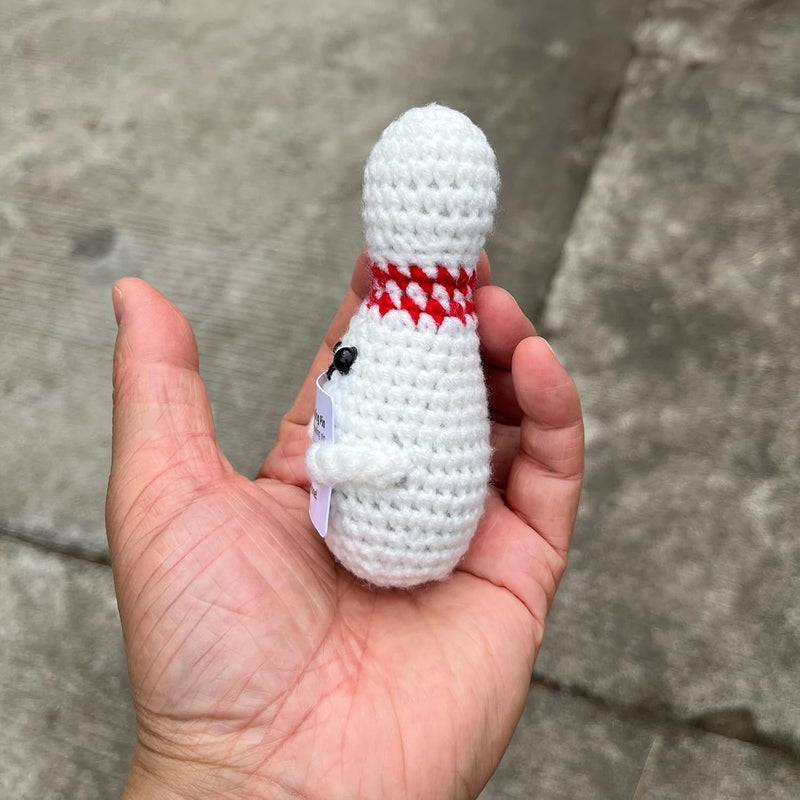 PLWalker Crochet Bowling Pin Gifts, Emotional Support Bowling Pin Positive Cute Funny Cool Office Desk Decor Decorations for Women Men - Image 5